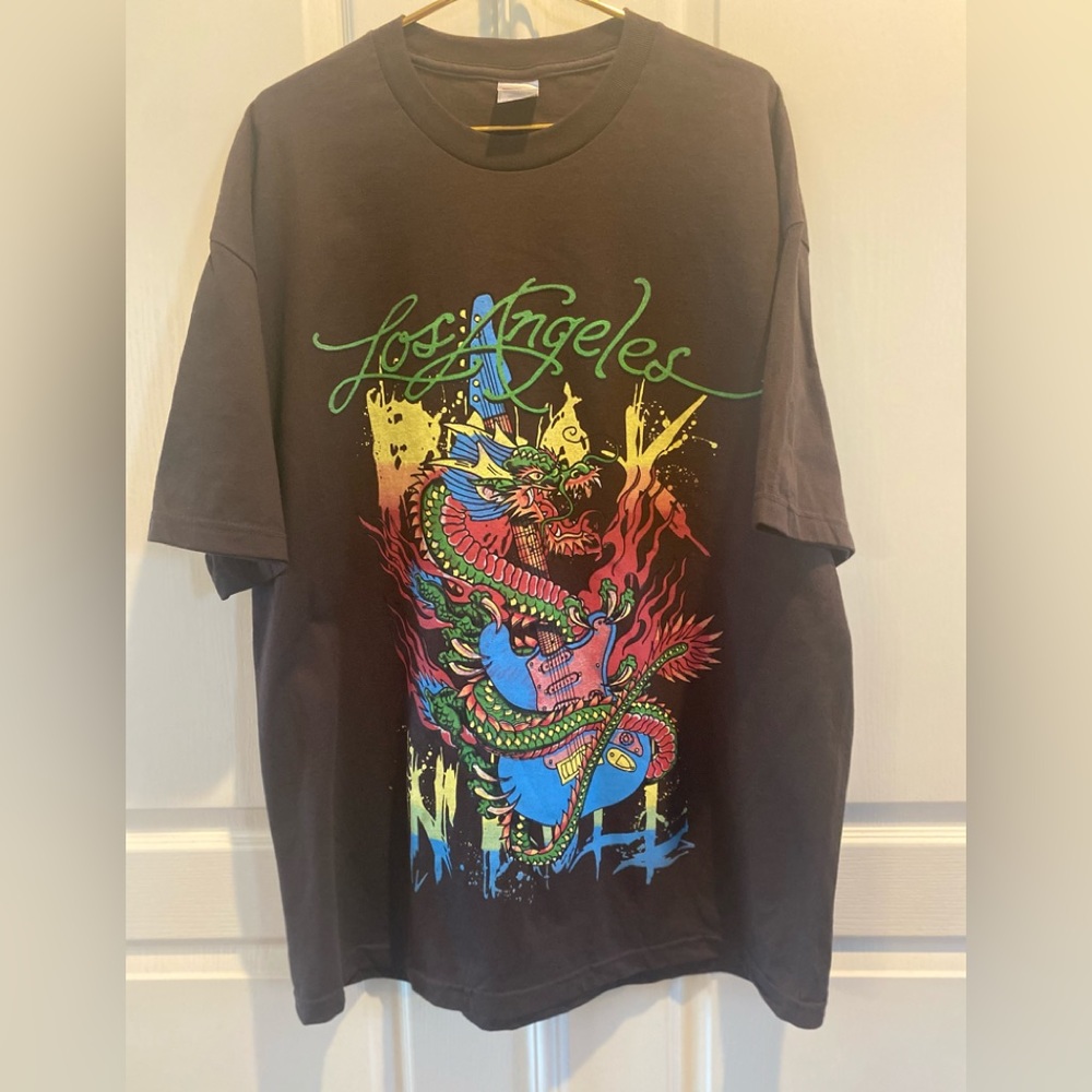 VTG Y2K Graffiti Graphic Los Angeles Tattoo T-Shirt 2Xl